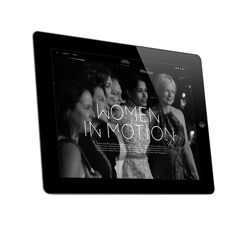 Kering women in motion website on ipad